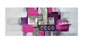 Tableau violet fushia design panoramique