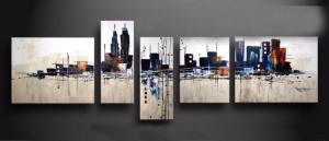 Tableau contemporain Ville moderne beige color