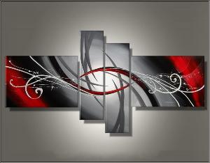 Tableau design abstrait rouge Gaya