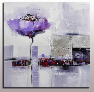 Tableau Abstrait Fleur Violet