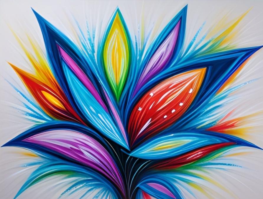 Tableau peinture multicolore fleur 120 x 80 cm xxl