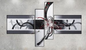 Tableau abstrait black and white ejrac