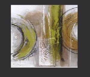 Tableau abstrait design Vert Metal