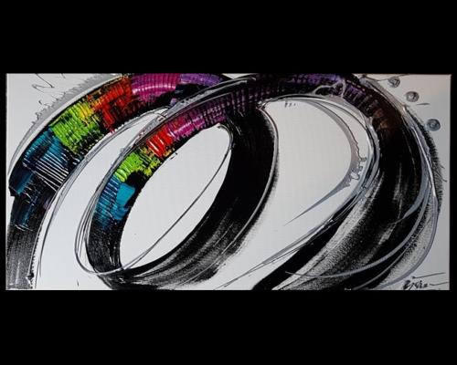Tableau panoramique abstrait coloré