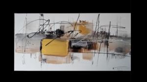 Tableau Panoramique beige doré