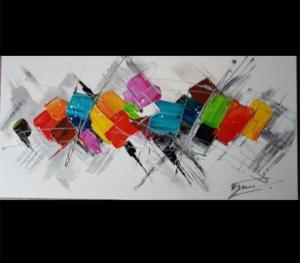 Tableau Panoramique Carrés colorés