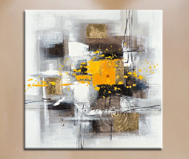 Tableau Abstrait Orangé Beige 