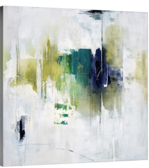 Tableau abstrait carré bleu vert