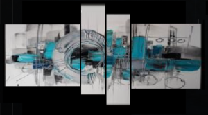 Tableau turquoise bleu design